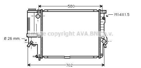 Радіатор, система охолодження двигуна AVA COOLING BWA2186