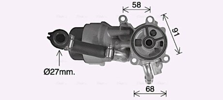 AVA CITROEN Масляний радіатор (з корпусом) C4 Grand Picasso, C5 III, DS4/5, Jumpy, Fiat Scudo, Ford Galaxy, Focus III, Kuga, Peugeot 2.0HDI/TDCI AVA COOLING CN3307H