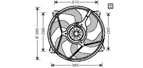 AVA CITROEN Вентилятор радіатора Berlingo, Jumpy, Peugeot 807, Partner 1.4/2.0HDI 99- AVA COOLING CN7530