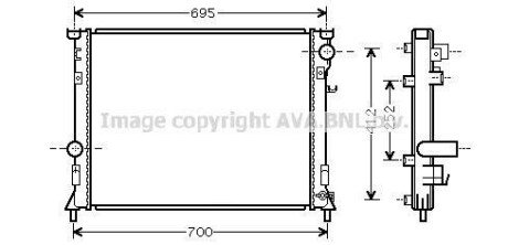 AVA CHRYSLER Радіатор охолодження двиг. 300C 2.7/5.7 04- AVA COOLING CR2097 (фото 1)