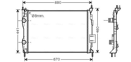 AVA NISSAN Радіатор охолодження Qashqai 1.6/2.0 1.6/2.0 09- AVA COOLING DN2413