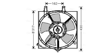 AVA NISSAN Вентилятор радіатора PRIMERA 1.6 96-, PRIMERA 2.0 16V 96- AVA COOLING DN7510