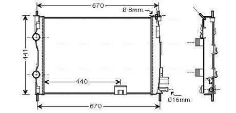 AVA NISSAN Радіатор охолодження двиг. QASHQAI / QASHQAI +2 I 1.5 dCi 06- AVA COOLING DNA2287