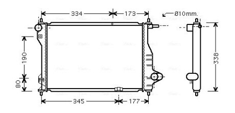 AVA CHEVROLET Радіатор охолодження Matiz, Spark 0.8/1.0 05- AVA COOLING DW2075