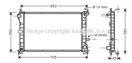 AVA FORD Радіатор охолодження FOCUS 1,8 TD 98- AVA COOLING FD2265 (фото 1)