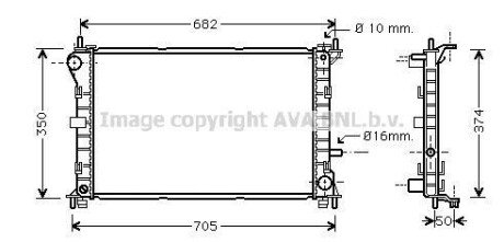 AVA FORD Радіатор охолодження Focus 1.6 98- AVA COOLING FD2379