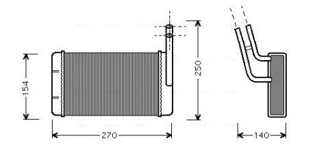 AVA FORD Радіатор опалення Transit 85- AVA COOLING FD6132