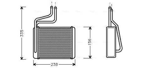 AVA FORD радіатор опалення Mondeo I,II,III AVA COOLING FD6286 (фото 1)