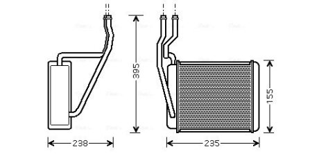 AVA FORD Радіатор опалення Fiesta V,Fusion 01-,Mazda 2 03- AVA COOLING FD6329