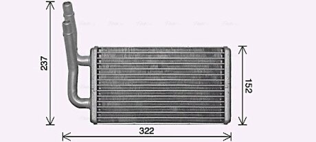 AVA FORD Радіатор системи опалення TRANSIT 06-, TRANSIT TOURNEO 06- AVA COOLING FD6661 (фото 1)