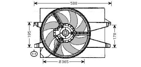 AVA FORD Вентилятор радіатора Fiesta V, Fusion 1.25/1.6, Mazda 2 01- AVA COOLING FD7541