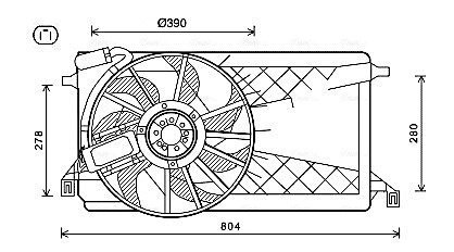 AVA FORD Вентилятор радіатора C-MAX 07-, FOCUS II 04- AVA COOLING FD7563