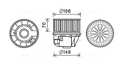 AVA FORD вентилятор салону Focus II,Galaxy,Kuga I,Mondeo IV,S-Max AVA COOLING FD8613 (фото 1)