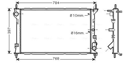 AVA FORD Радіатор охолодження TRANSIT CONNECT 1.8 TDCi AVA COOLING FDA2411