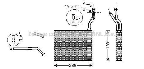 Теплообмінник, система опалення салону AVA COOLING FDA6364