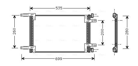 AVA FIAT Радіатор кондиціонера (конденсатор) 1.2/1.9D 01- AVA COOLING FT5248 (фото 1)