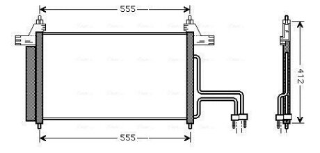 AVA FIAT Радіатор кондиціонера (конденсатор) з осушувачем Stilo 01- AVA COOLING FT5253D