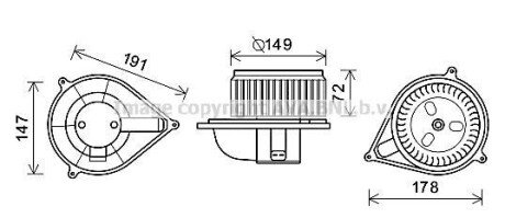 AVA FIAT Вентилятор салону Ducato 99- AVA COOLING FT8426