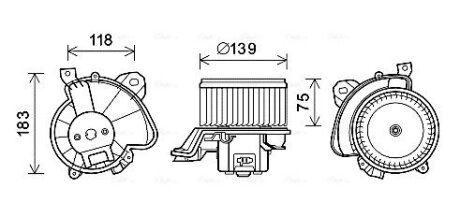 AVA CITROEN Вентилятор салона Nemo, Fiat Doblo, Grande Punto, Punto, Linea, Opel Corsa D/E, Peugeot Bipper AVA COOLING FT8431