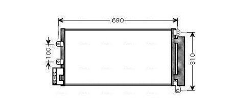 AVA FIAT Радіатор кондиціонера (конденсатор) Linea 1.3/1.6D 07- AVA COOLING FTA5356D