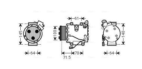 AVA HONDA Компресор кондиціонера CIVIC VIII 2.2 CTDi 05- AVA COOLING HDAK235