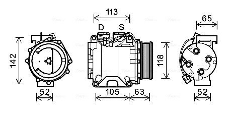 AVA HONDA Компресор кондиціонера ACCORD VII 2.0 03-, 2.4 03-, CR-V II 2.0 01- AVA COOLING HDAK238