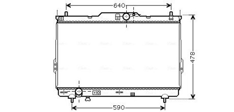 AVA HYUNDAI Радіатор системи охолодження двигуна SANTA FE I 2.0 01- AVA COOLING HY2113 (фото 1)