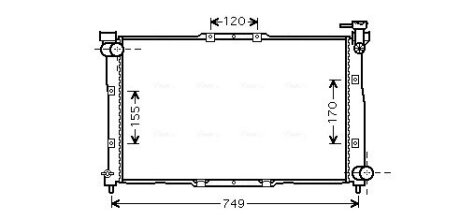 AVA KIA Радіатор охолодження двиг. CLARUS 1.8 96-, 2.0 96- AVA COOLING KA2039