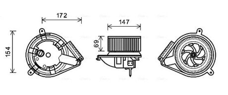 Вентилятор салону AVA COOLING MS8616