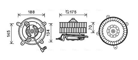 AVA DB Вентилятор салона E-CLASS (W210), E-CLASS T-Model (S210) AVA COOLING MS8621 (фото 1)