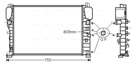 AVA DB радіатор охолодження W211 E200/500 02- AVA COOLING MSA2394