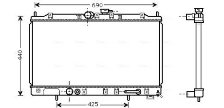 AVA MITSUBISHI Радіатор охолодження двиг. GALANT VIII 2.0 96- 2.4 99-, 2.5 96- AVA COOLING MT2123