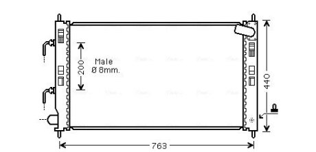 AVA MITSUBISHI Радіатор охолодження (built-in oil cooler) LANCER VIII 1.5, 1.6 08- AVA COOLING MT2240