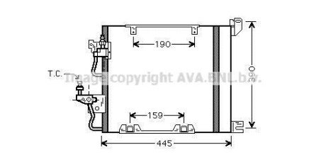 AVA OPEL Радіатор кондиціонера Astra H, Zafira B AVA COOLING OL5368D