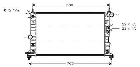 AVA OPEL Радіатор охолодження двиг. VECTRA B1,6-2,0 95- AVA COOLING OLA2220