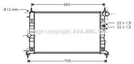 AVA OPEL Радіатор охолодження Vectra B 1.6/2.2 95- AVA COOLING OLA2244