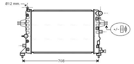 AVA OPEL Радіатор охолодження Astra H, Zafira B 1.2/1.8 AVA COOLING OLA2362