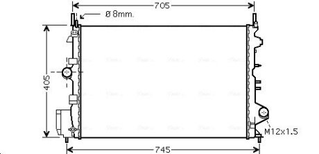 AVA OPEL Радіатор охолодження SIGNUM 1.8 05-, VECTRA C 1.6, 1.8 05- AVA COOLING OLA2462