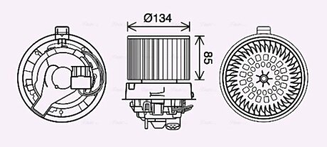 Вентилятор салону AVA COOLING RT8635