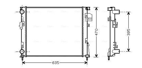 Радіатор, система охолодження двигуна AVA COOLING RTA2303 (фото 1)