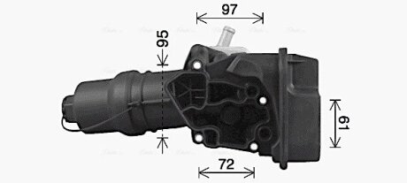 AVA VW Оливний радіатор (з корпусом) Audi A1/3/4/6, Golf V, Passat, Touran, Skoda Octavia II AVA COOLING VN3329H