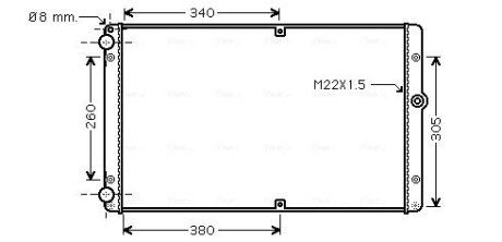 AVA VW Радіатор охолодження двиг. T4 AVA COOLING VNA2245