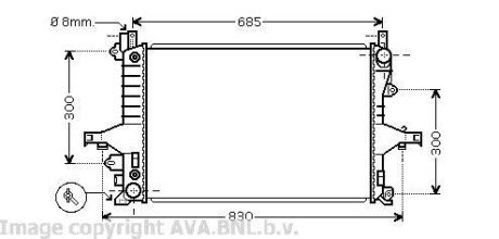 AVA VOLVO Радіатор охолодження з АКПП S60 I,S80 I,V70 II,XC70 2.0/3.0 99- AVA COOLING VO2115