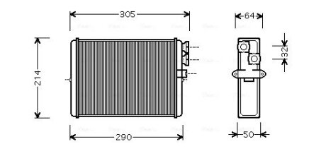 Теплообмінник, Система опалення салону AVA COOLING VOA6110