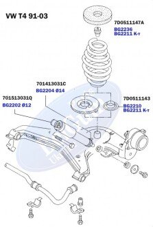 Проставка задньої пружини верхня VW Т4 91-03 BELGUM PARTS BG2236