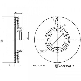 NISSAN Диск гальмівний NT400 CABSTAR 14- BLUE PRINT ADBP430110