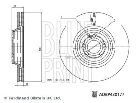 DB Гальмівний диск передній GLE (V167) GLE 350 d 4-matic (167.121) 18-21 BLUE PRINT ADBP430177