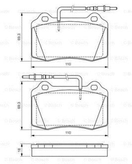 Гальмівні колодки дискові PEUGEOT 406 BOSCH 0986424658 (фото 1)