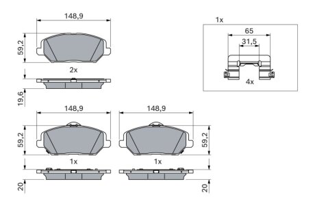 ДИСКОВI КОЛОДКИ ПЕРЕДНI BOSCH 0 986 424 862