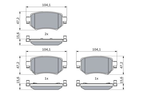 MAZDA Гальмівні колодки задні 6 12- BOSCH 0986460010